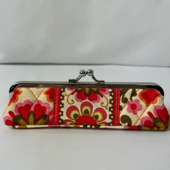 Vera Bradley Folkloric Slim Glasses Case Kisslock Boho Floral Retired Pattern - Picture 3 of 10